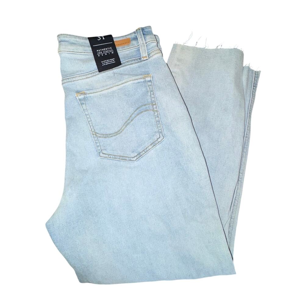 Sanctuary High Rise Alt Tapered Low Stretched Acid Washed Denim Jeans Sz 12